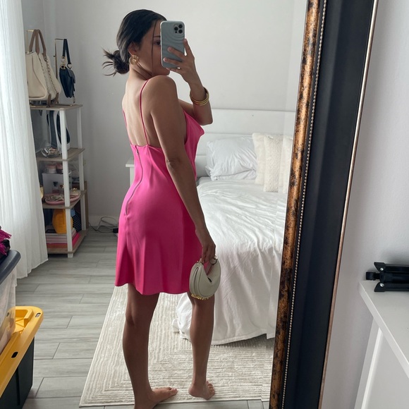 Alice + Olivia Harmony Mini Slip Dress in French Rose - Picture 4 of 6